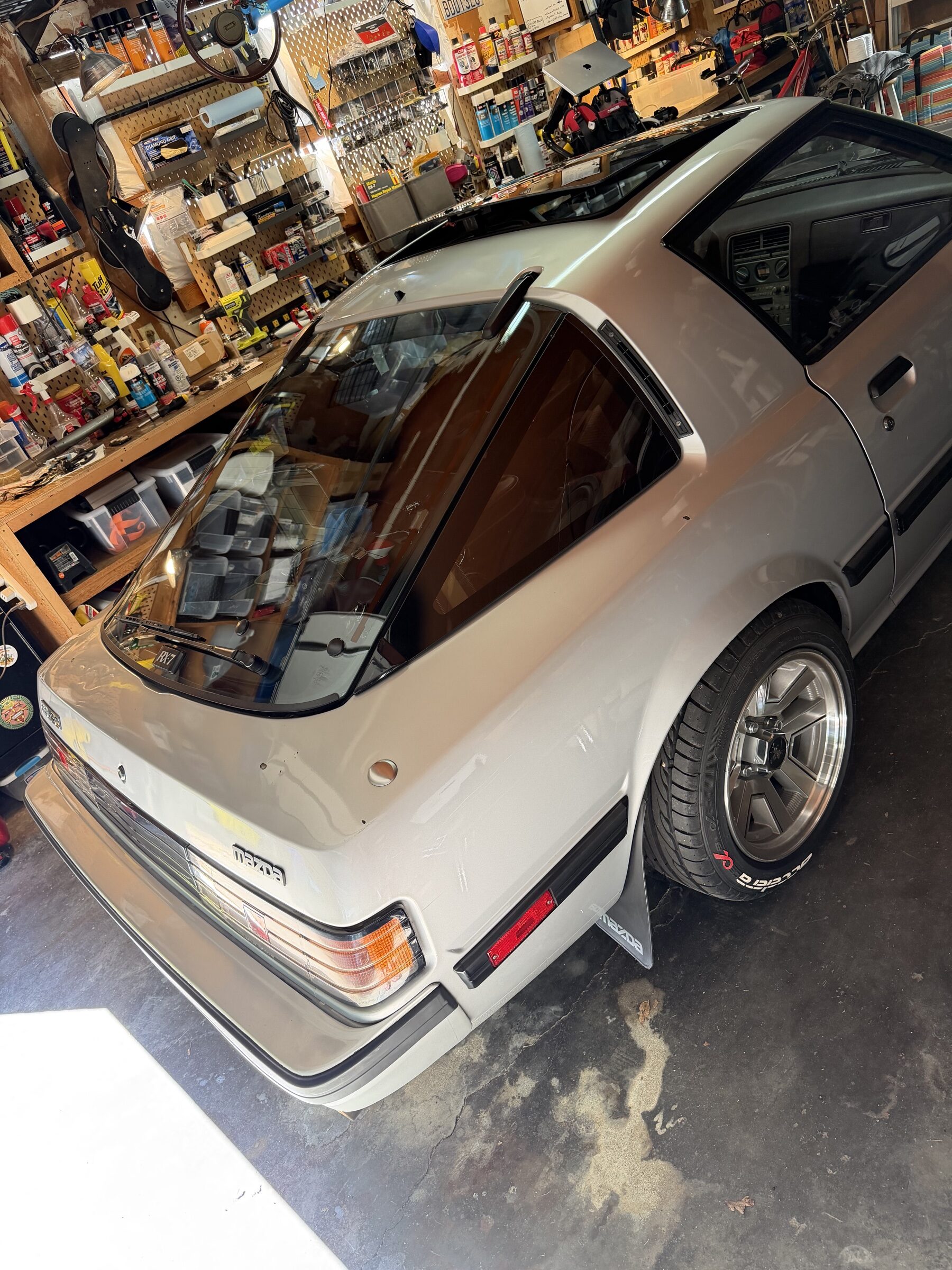 Selene, rear three-quarter view in the garage